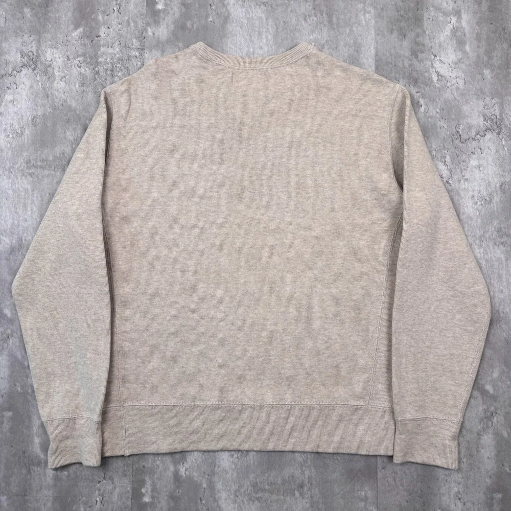 Vintage Polo Ralph Lauren Sweatshirt Mens Medium Oatmeal Cotton Sweater Prep